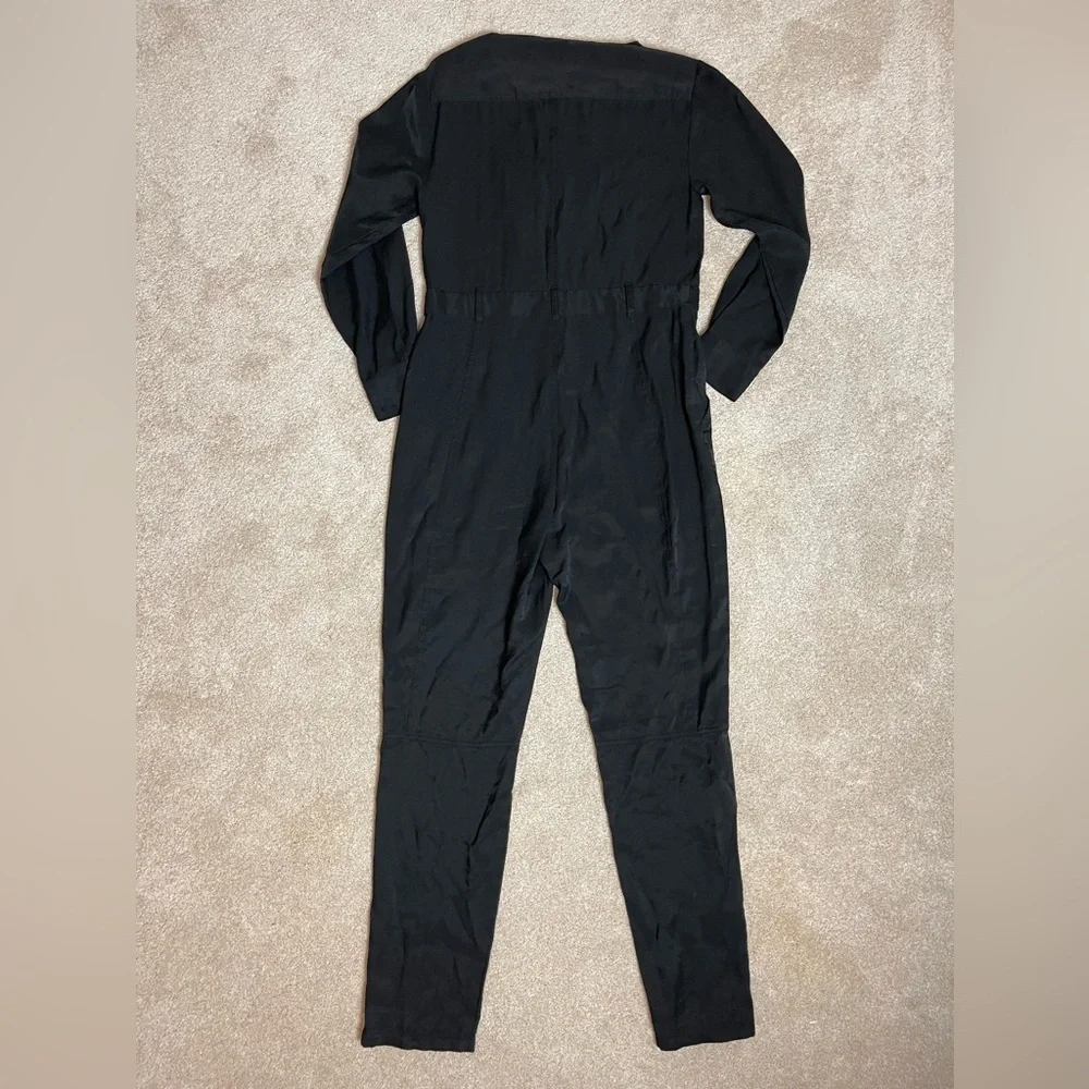 Karen Millen Black Long Sleeved Zippered Jumpsuit Sz US 6